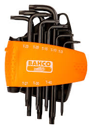 Stiftsleutelset BAHCO TORX® 8-delig, T9-T10-T15-T20-T25-T27-