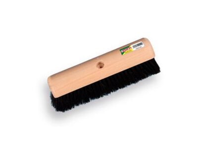 Zaalveger SOLIDE gemengd paardenhaar zwart 40 cm, ronde kap.