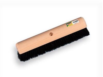 Zaalveger SOLIDE gemengd paardenhaar zwart 50 cm, ronde kap.