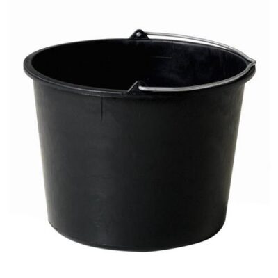 Bouwemmer GRIPLINE 12 liter, zwart met hengsel
