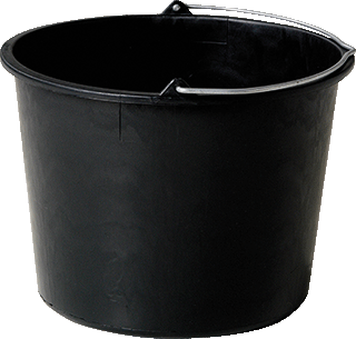 Bouwemmer GRIPLINE 20 liter, zwart met hengsel
