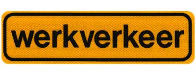 Bord werkverkeer magnetisch 40x8cm KL.II