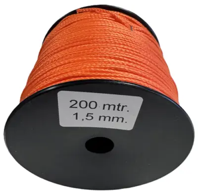 Draad oranje 200mtr. 1,5mm.