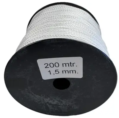 Draad wit 200mtr. 1,5mm.