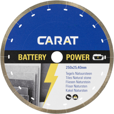 CARAT DIA.ZAAG BATTERY POWER TEGELS/NATUURSTEEN Ø250x25,40MM