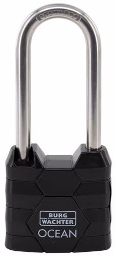 Burg hangslot Ocean 40mm, Hoge beugel 64mm VS, 2 Sleutel